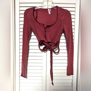UO out from under cora henley wrap crop top